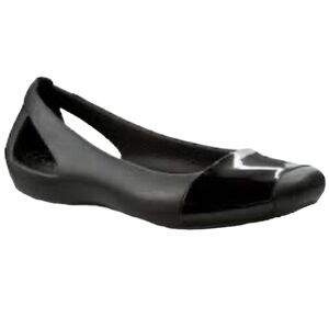 Crocs Sienna Black Shiny And Matte Finish Ballet Flats